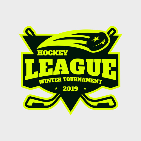 League Hockey Winter Tournament logo template Thumbnail