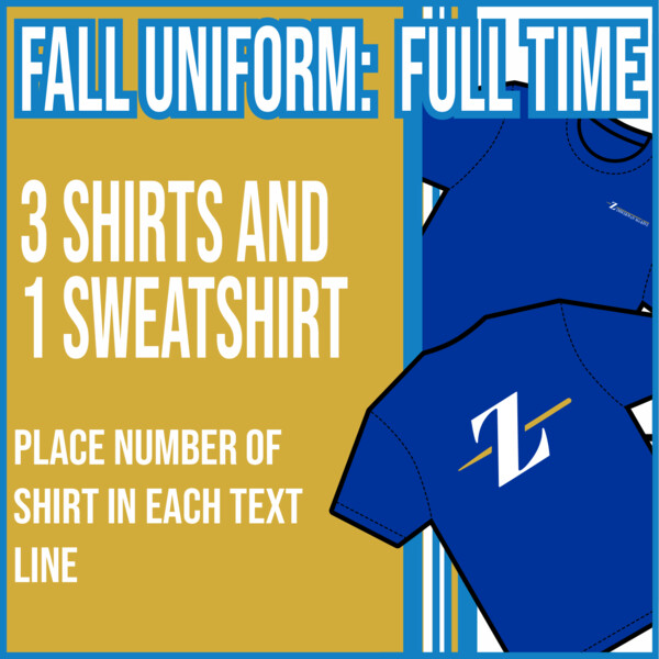 Fall Uniform Full Time Employee 3 Tshirts 1 sweatshirt Thumbnail