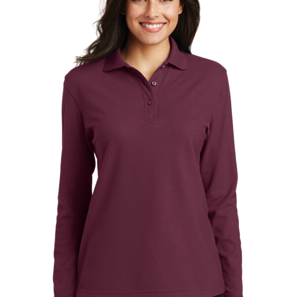 ycsdCopy of DP Ladies Silk Touch™ Long Sleeve Polo Thumbnail